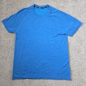 Rhone Reign Tech T Shirt Men's Medium Blue Performance Short Sleeve Stretch Mesh